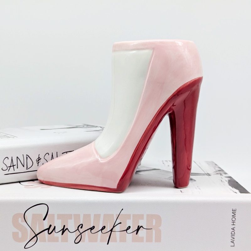 Pink Heels Succulent Planter Pot_E Pink Shoe Ceramic Succulent Planter