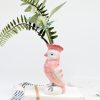 Pink Parrot Bird Ceramic Vase