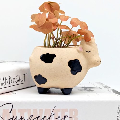 Sandy Cow Ceramic Planter Pot