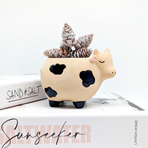 Sandy Cow Ceramic Planter Pot
