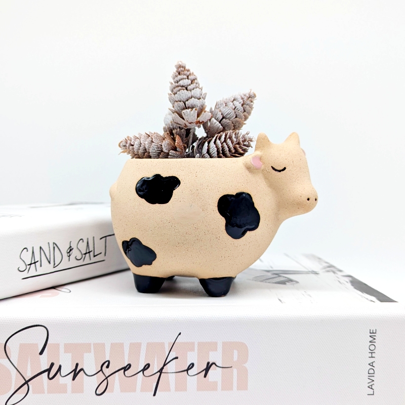 Sandy Cow Ceramic Planter Pot_C Sandy Cow Ceramic Planter Pot