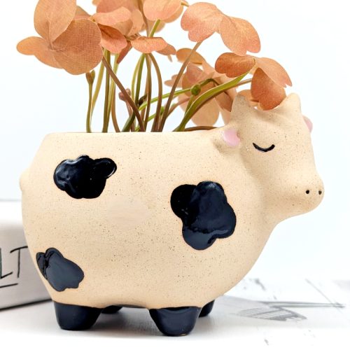 Sandy Cow Ceramic Planter Pot
