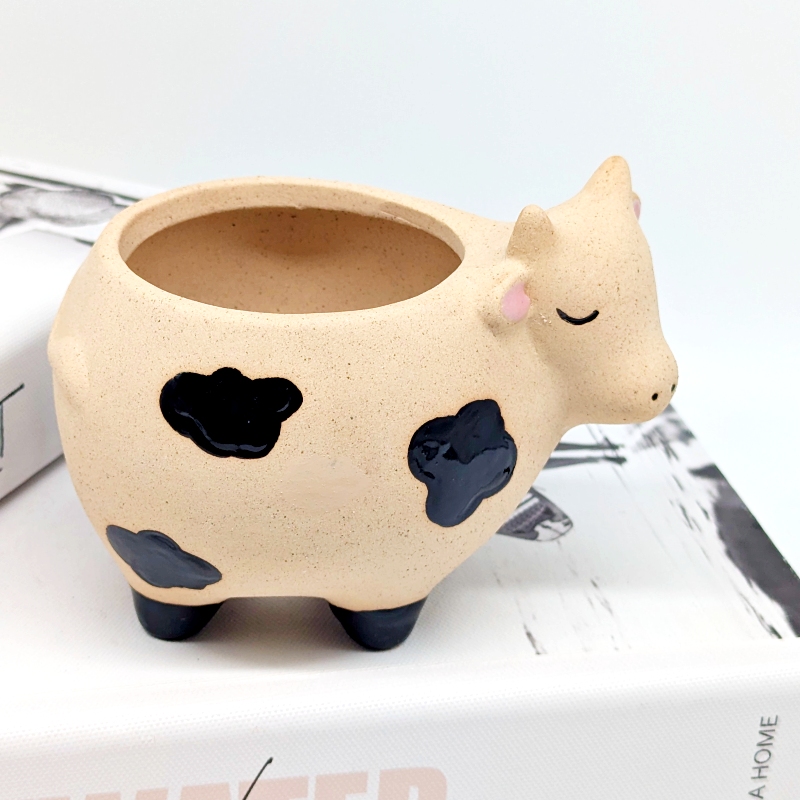 Sandy Cow Ceramic Planter Pot_l