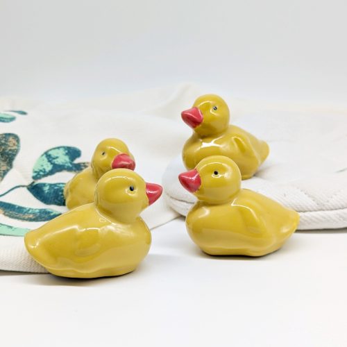 Set of 4 Ceramic Floating Duck Ornament