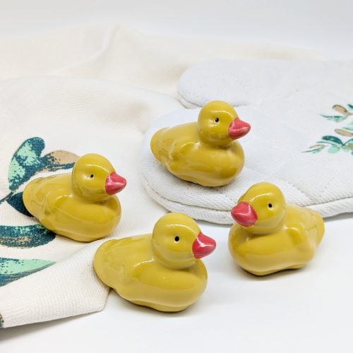 Set of 4 Ceramic Floating Duck Ornament