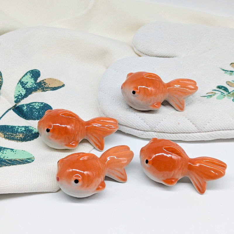 Set of 4 Ceramic Floating Fish Ornament Set of 4 Ceramic Floating Fish Ornament