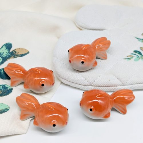 Set of 4 Ceramic Floating Fish Ornament