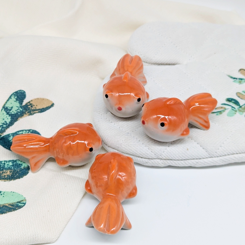 Set of 4 Ceramic Floating Fish Ornament