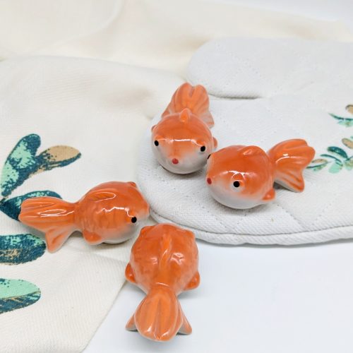 Set of 4 Ceramic Floating Fish Ornament