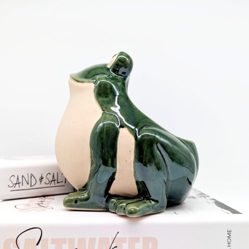 Smiling Green Frog Planter Pot