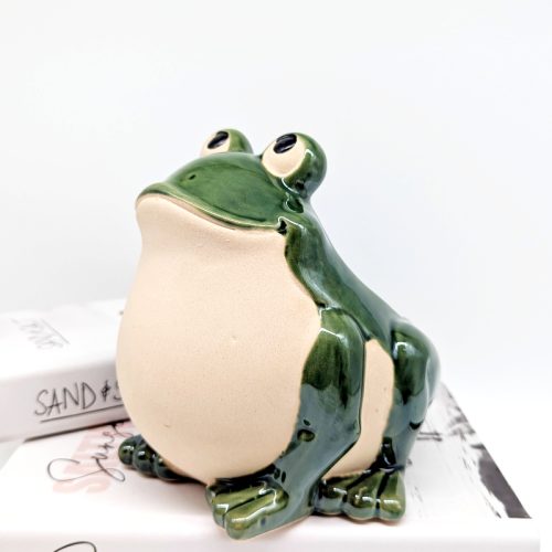 Smiling Green Frog Planter Pot