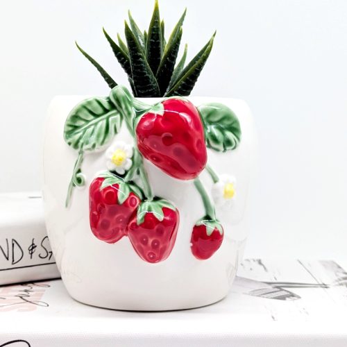 Strawberry Bunch Ceramic Planter Pot