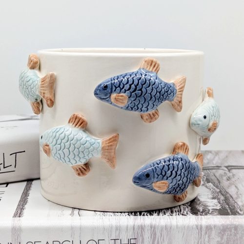 Swimming Fish Ceramic Planter Pot