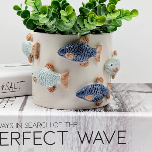 Swimming Fish Ceramic Planter Pot