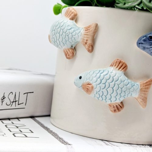 Swimming Fish Ceramic Planter Pot