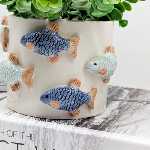 Swimming Fish Ceramic Planter Pot