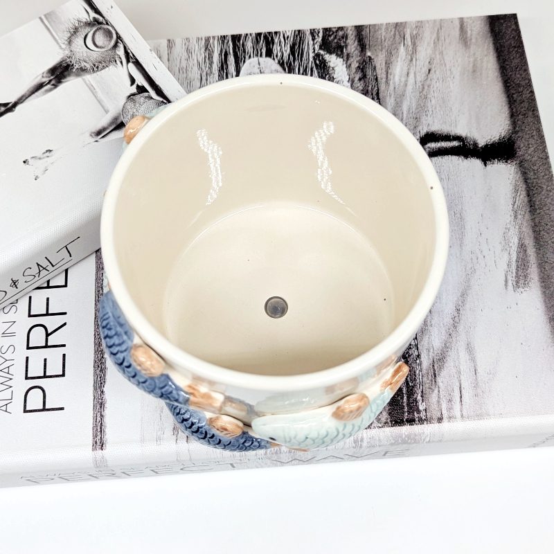 Swimming Fish Ceramic Planter Pot_g