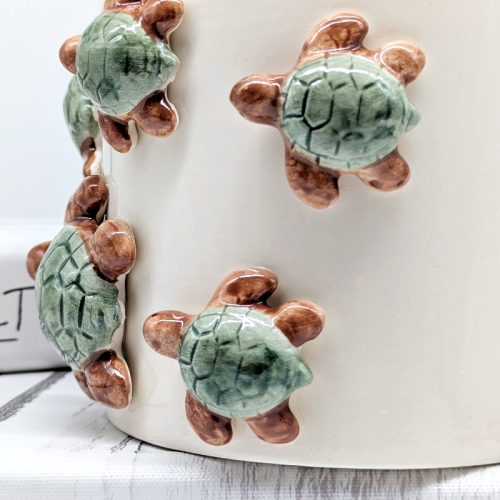 Swimming Turtles Ceramic Planter Pot