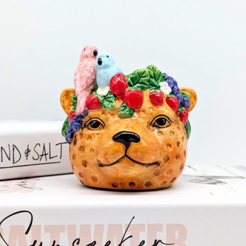 Friendly Cheetah Ceramic Planter Pot