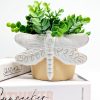 Sandy Dragonfly Ceramic Planter Pot