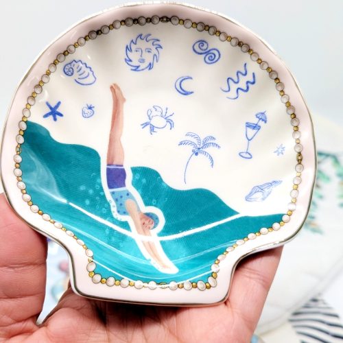 Diving Coastal Ceramic Trinket Dish