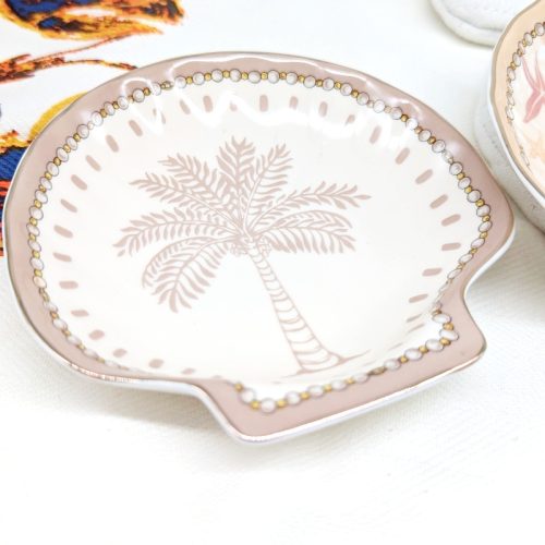 Tropical Palm Ceramic Trinket Dish