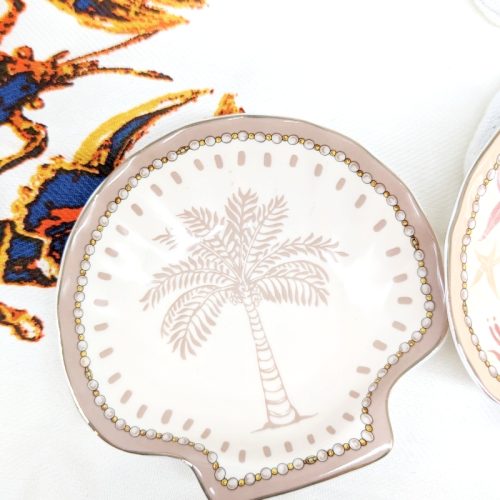 Tropical Palm Ceramic Trinket Dish