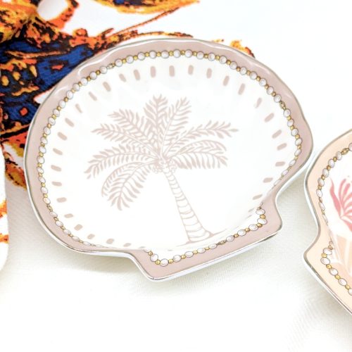 Tropical Palm Ceramic Trinket Dish