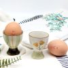 Yellow Green Floral Egg Cup Holder Set