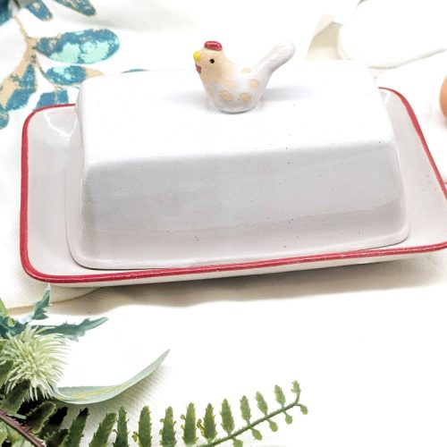 Chicken on Top Ceramic Butter Dish