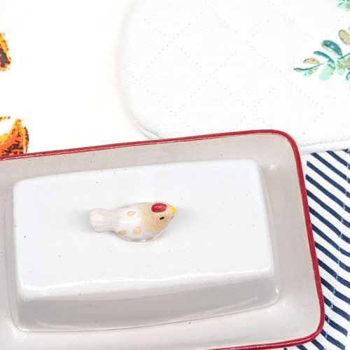 Chicken on Top Ceramic Butter Dish