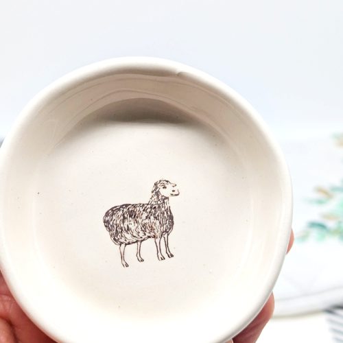 Country Sheep Small Ceramic Dish