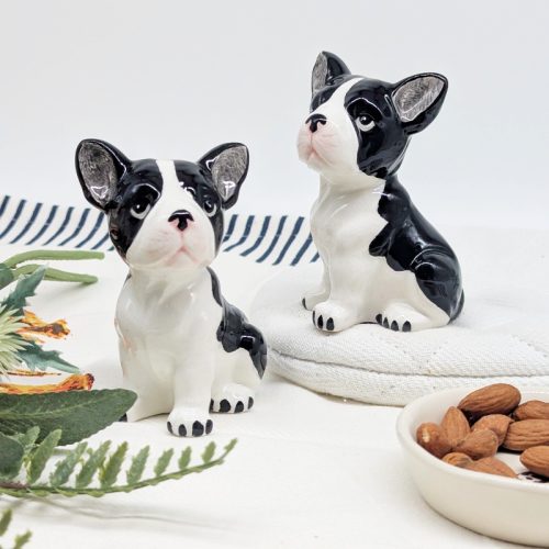 Ceramic French Bulldog Salt Pepper Shaker Set