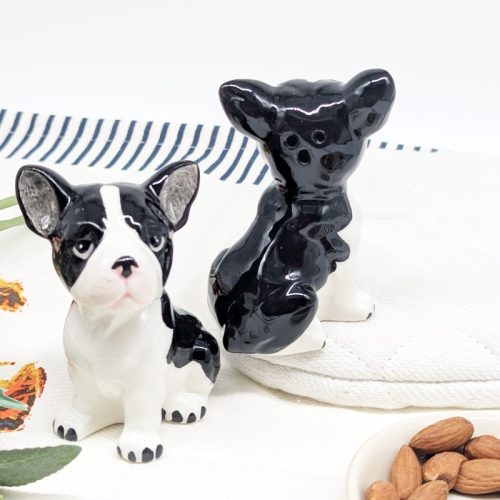 Ceramic French Bulldog Salt Pepper Shaker Set