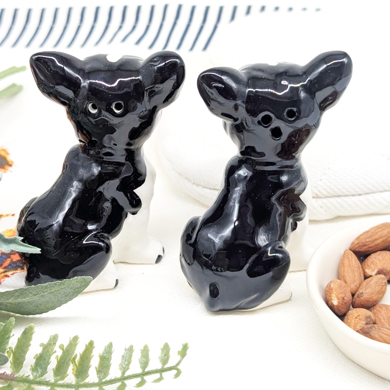 PXL_20251105_030631813 Ceramic French Bulldog Salt Pepper Shaker Set