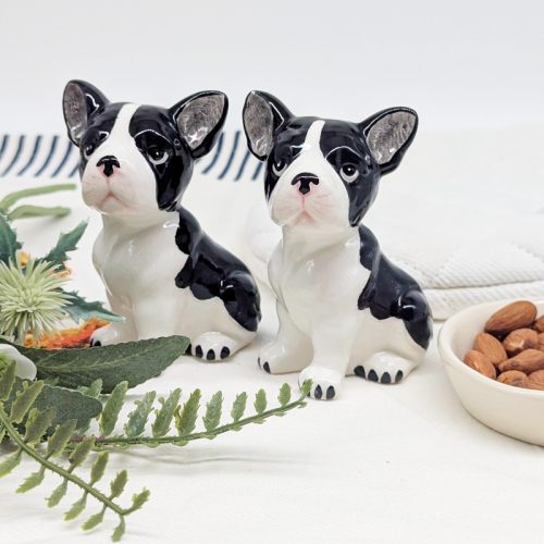 Ceramic French Bulldog Salt Pepper Shaker Set