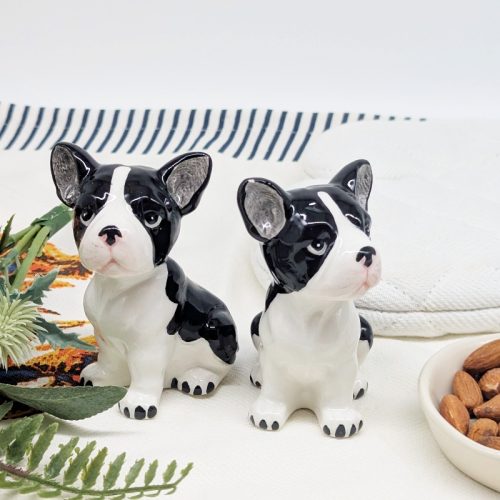 Ceramic French Bulldog Salt Pepper Shaker Set