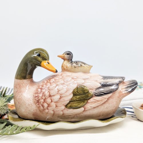 Baby Mommy Duck Ceramic Butter Dish