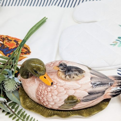 Baby Mommy Duck Ceramic Butter Dish
