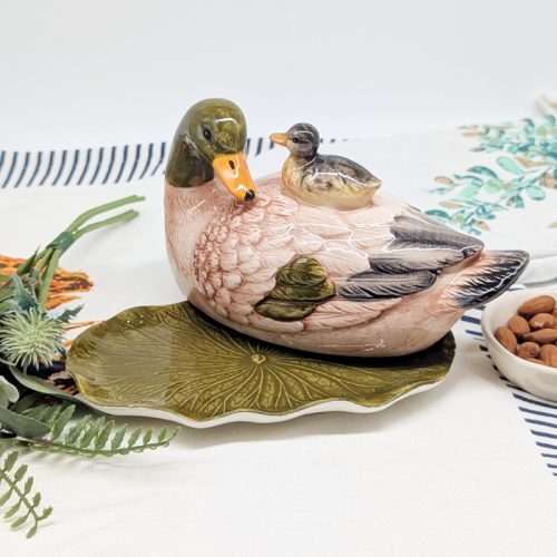 Baby Mommy Duck Ceramic Butter Dish