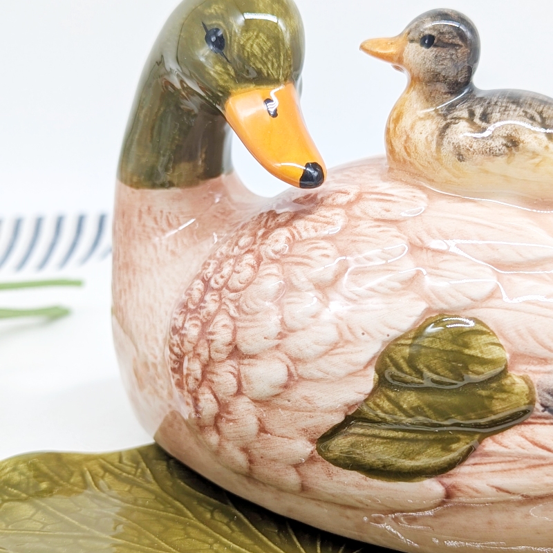 PXL_20251105_031641148 Baby Mommy Duck Ceramic Butter Dish