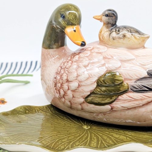 Baby Mommy Duck Ceramic Butter Dish