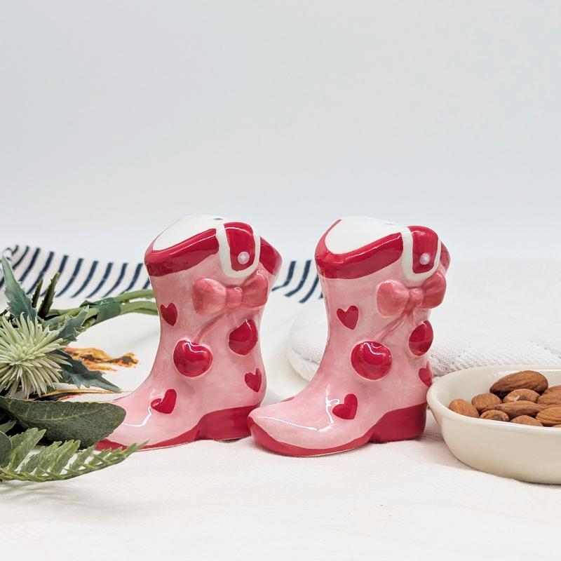 PXL_20251105_031850498 Fruity Boot Salt Pepper Shaker Set