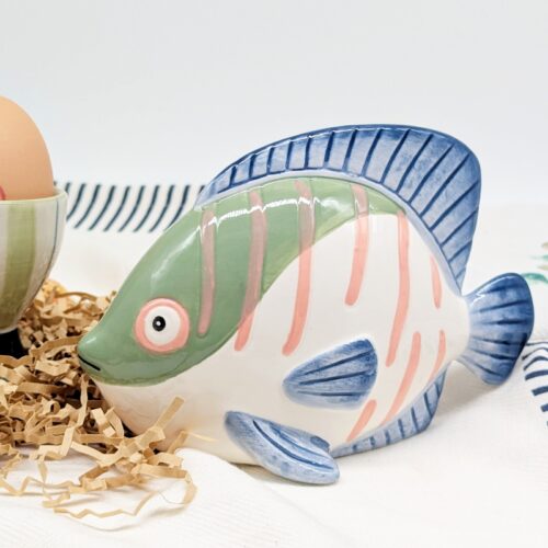 Blue Green Ceramic Fish Ornament