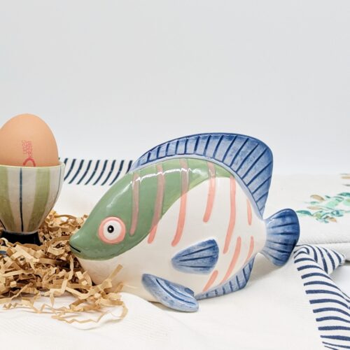 Blue Green Ceramic Fish Ornament