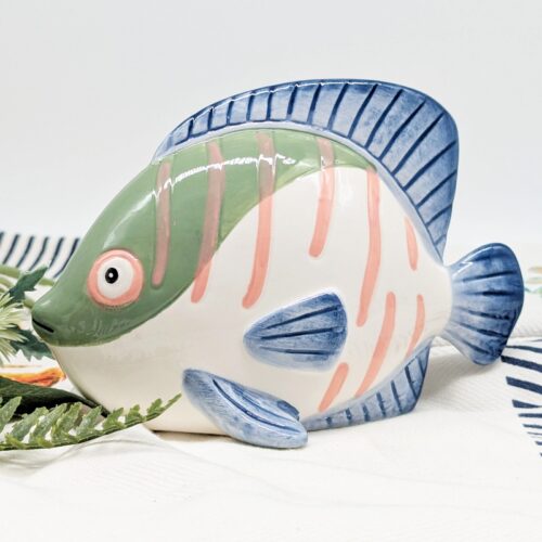Blue Green Ceramic Fish Ornament