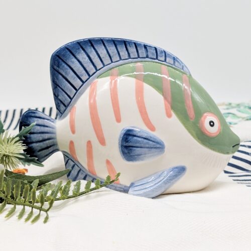 Blue Green Ceramic Fish Ornament