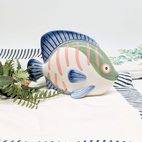 Blue Green Ceramic Fish Ornament