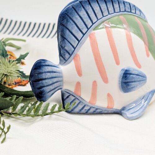 Blue Green Ceramic Fish Ornament