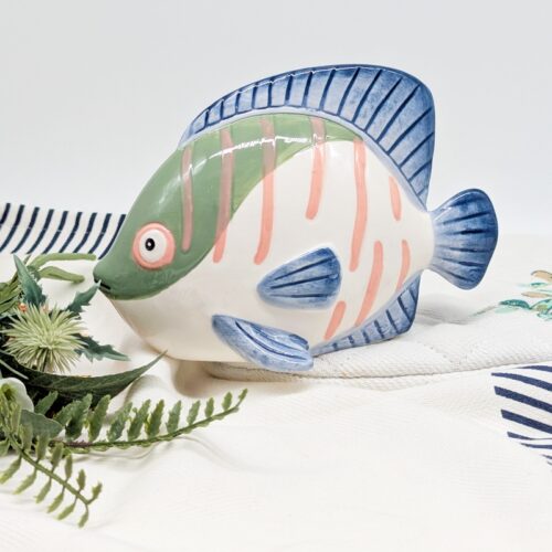 Blue Green Ceramic Fish Ornament